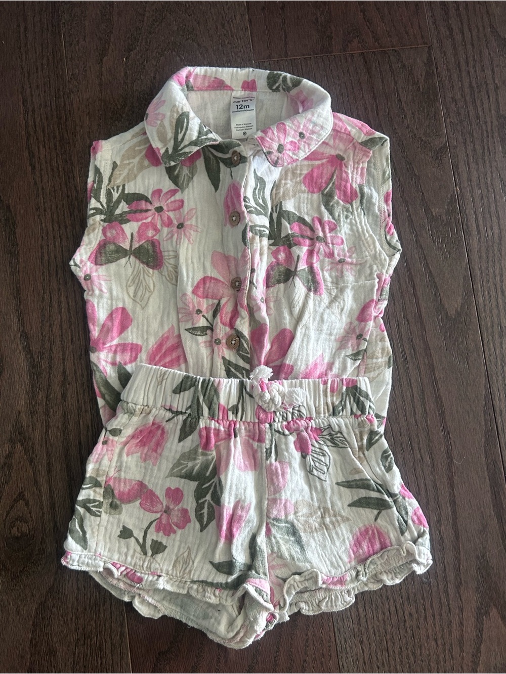 Carter's Size 12 month Baby Girl's 2 Piece Floral Summer Outfit